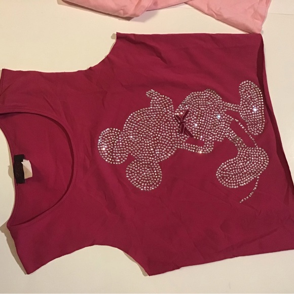 4 graphic t shirt bundle pink with laser cat, Minnie Mouse crystal, and more - Picture 11 of 16